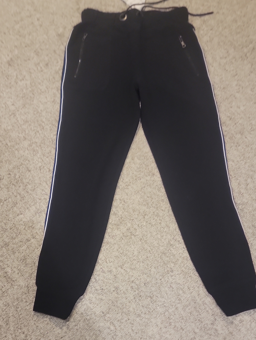 Kids Black Jogger Pants with Side Stripe